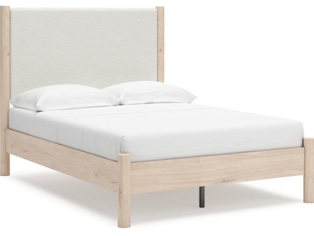 Cadmori Two-tone Full Upholstered Panel Bed on Sale