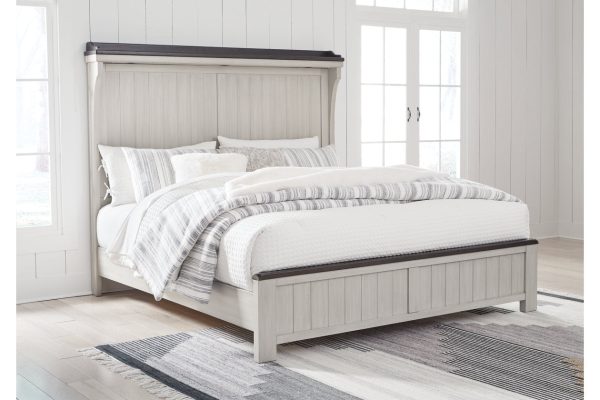 Darborn Gray Brown King Panel Bed Online Sale