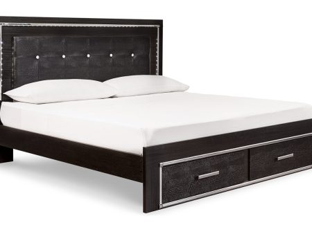 Kaydell Black King Panel Bed with Storage Online Sale