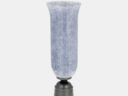 16 , Glass Vase W metal Base, Blue Online