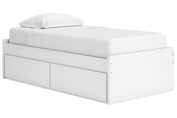 Onita White Twin Platform Bed with 1 Side Storage Cheap