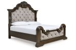 Maylee Dark Brown King Upholstered Bed Discount