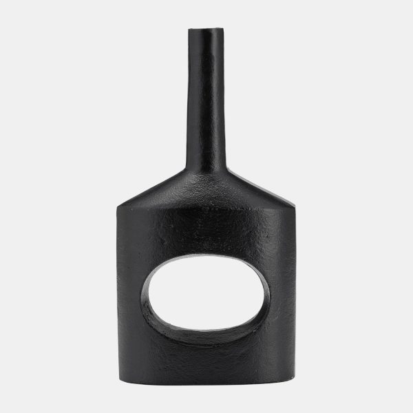 Metal,12 h, Small Modern Open Cut Out Vase,black Cheap