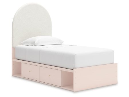 Wistenpine Blush Twin Upholstered Panel Bed with Storage Discount