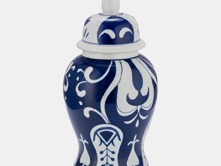 Ec Cer,14  White blue Temple Jar For Discount