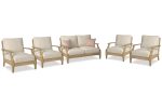 Clare View Beige Outdoor Loveseat and 4 Lounge Chairs Supply