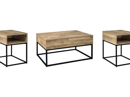 Gerdanet Natural Coffee Table and 2 End Tables Online Hot Sale