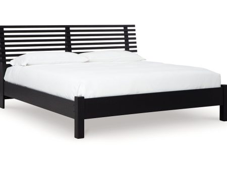 Danziar Black King Slat Platform Bed For Sale