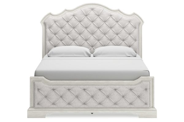 Arlendyne Antique White King Upholstered Bed For Cheap