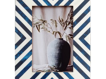 Resin, 4x6 Striped Photo Frame, Blue Sale