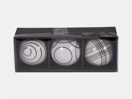 Cer, S 3 4  Assorted Painted Orbs, Black Supply