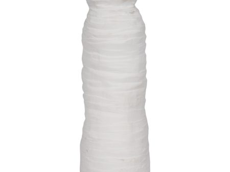 19  Horizontal Ribbed Matte Vase, Ivory Online now