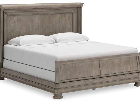 Lexorne Gray King Sleigh Bed Supply