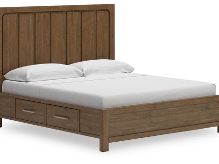 Cabalynn Light Brown King Panel Bed with Storage Online Hot Sale