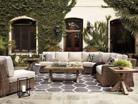 Beachcroft Beige 5-Piece Outdoor Sectional with Coffee Table and 2 End Tables on Sale