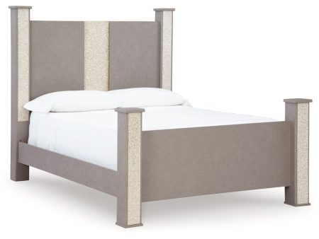 Surancha Gray Queen Poster Bed Online Sale