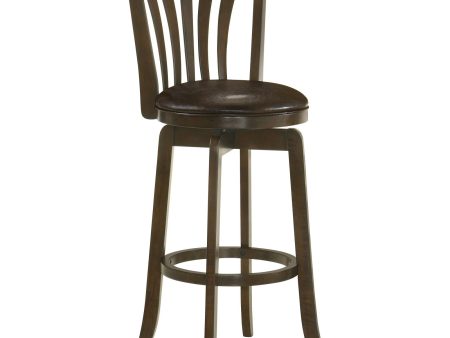 Lambert Pub Height Swivel Bar Stool with Upholstered Seat Dark Cherry on Sale