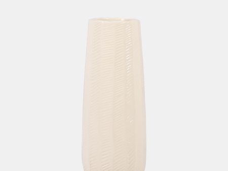 Cer, 12  Etched Lines Cylinder Vase, Cotton For Sale