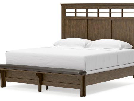 Shawbeck Dark Brown King Panel Bed Online now