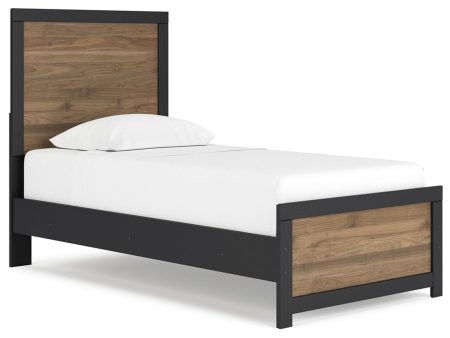 Vertani Black Twin Panel Bed For Cheap