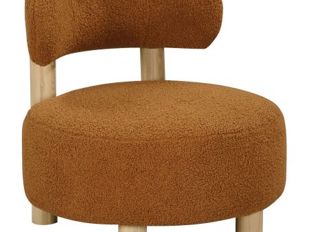 Zonie Orange Boucle Upholstered Barrel Back Accent Chair on Sale