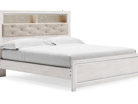 Altyra White King Platform Bookcase Bed Online now