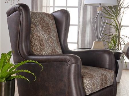 Elmbrook Upholstered Wingback Accent Club Chair Brown Online Hot Sale