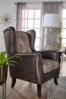 Elmbrook Upholstered Wingback Accent Club Chair Brown Online Hot Sale