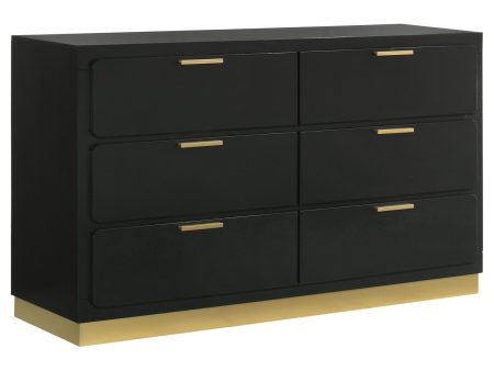 Caraway 6-drawer Bedroom Dresser Black Cheap