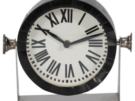 Metal Table Clock 6   Nickel Black For Discount