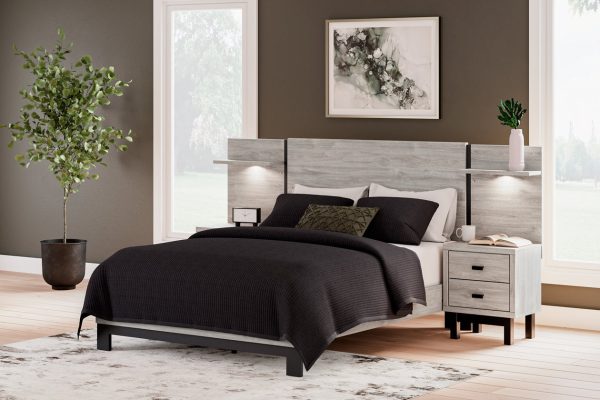 Vessalli Gray Queen Panel Bed with Extensions on Sale