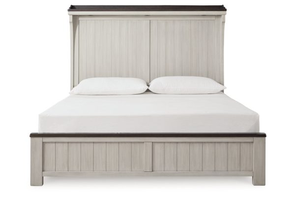 Darborn Gray Brown King Panel Bed Online Sale