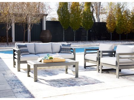 Amora Charcoal Outdoor Sofa, 2 Lounge Chairs and Coffee Table Sale