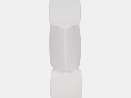 20  Stacked Triangle Rough Vase,ivory Discount