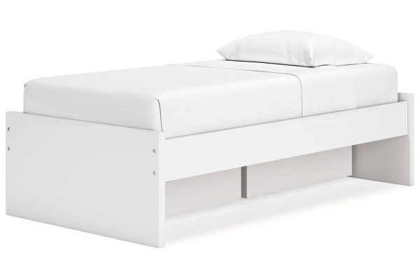 Onita White Twin Platform Bed with 1 Side Storage Cheap