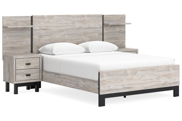 Vessalli Gray Queen Panel Bed with Extensions on Sale