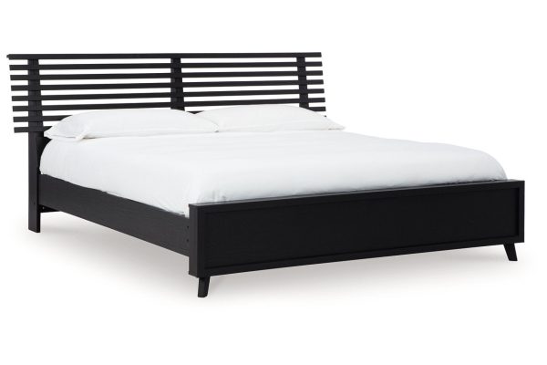 Danziar Black King Slat Platform Bed on Sale