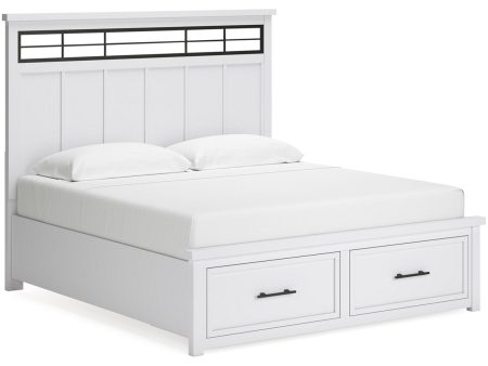 Ashbryn White Natural King Panel Storage Bed Fashion