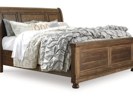 Flynnter Medium Brown King Sleigh Bed For Sale