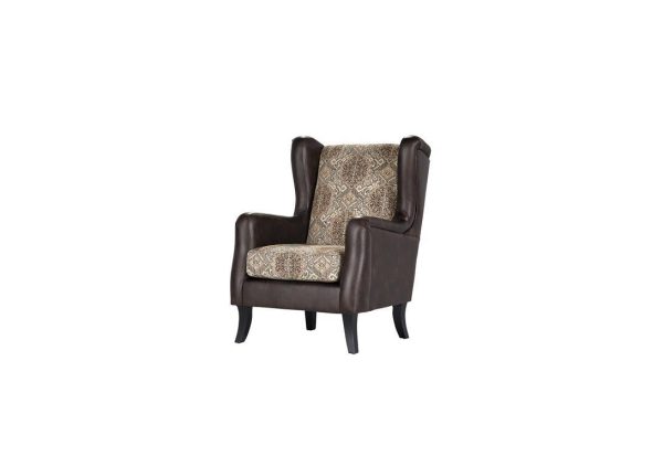 Elmbrook Upholstered Wingback Accent Club Chair Brown Online Hot Sale