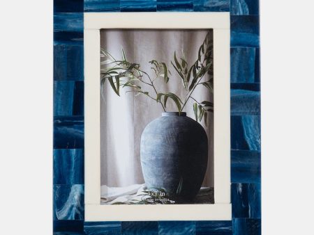 Resin, 5x7 Navy & White Border Photo Frame, Navy w Online now