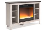 Dorrinson Two-tone Corner TV Stand with Electric Fireplace For Discount