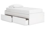 Onita White Twin Platform Bed with 1 Side Storage Cheap