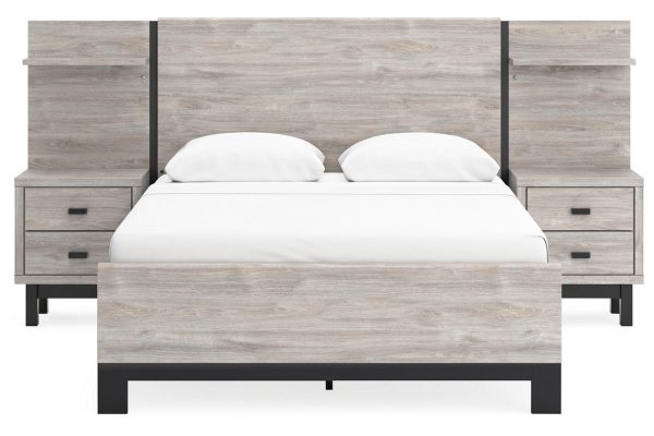 Vessalli Gray Queen Panel Bed with Extensions on Sale