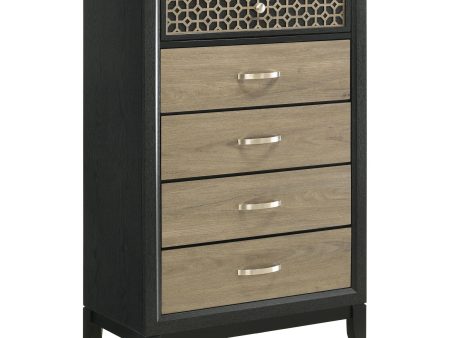 Valencia 5-drawer Chest Light Brown and Black Online