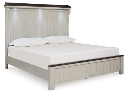 Darborn Gray Brown King Panel Bed Online Sale