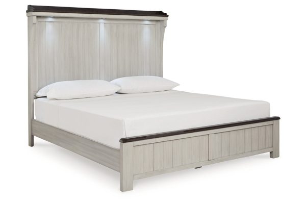 Darborn Gray Brown King Panel Bed Online Sale