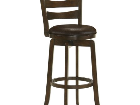 Murphy Ladder Back Pub Height Swivel Bar Stool Dark Cherry and Brown Hot on Sale