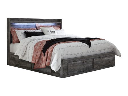 Baystorm Gray King Platform Bed with 4 Storage Drawers For Discount