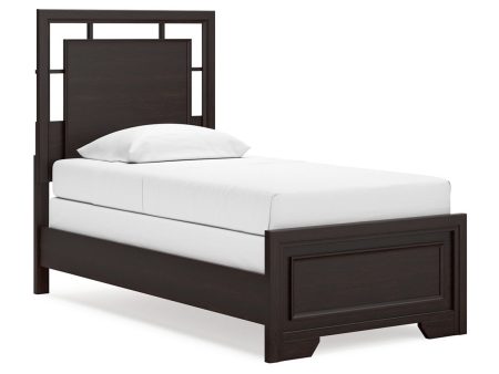 Covetown Dark Brown Twin Panel Bed Supply